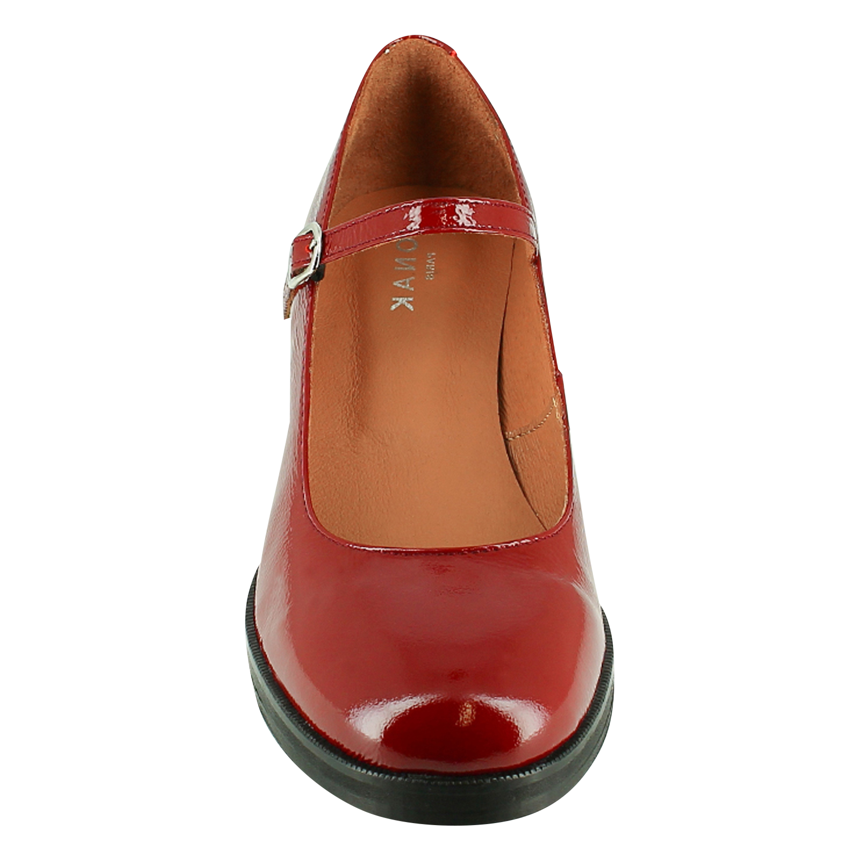 ARISTOTE - Babies à talon en cuir vernis plissé | Rouge