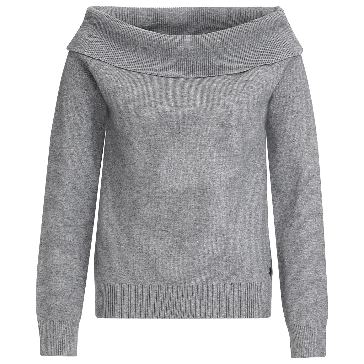 Gina Collection Damen Strickpullover mit Rippenbündchen grau