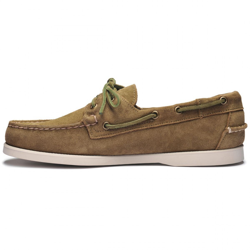 DOCKSIDES SUEDE GREEN MILITARY-Chaussures bateau pour homme en suede kaki Portland