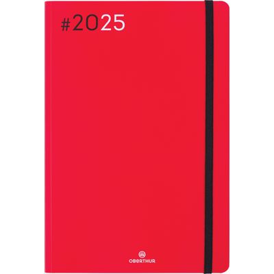 Agenda Flex - 1 semaine sur 2 pages - 17 x 24,5 cm - rouge - Oberthur