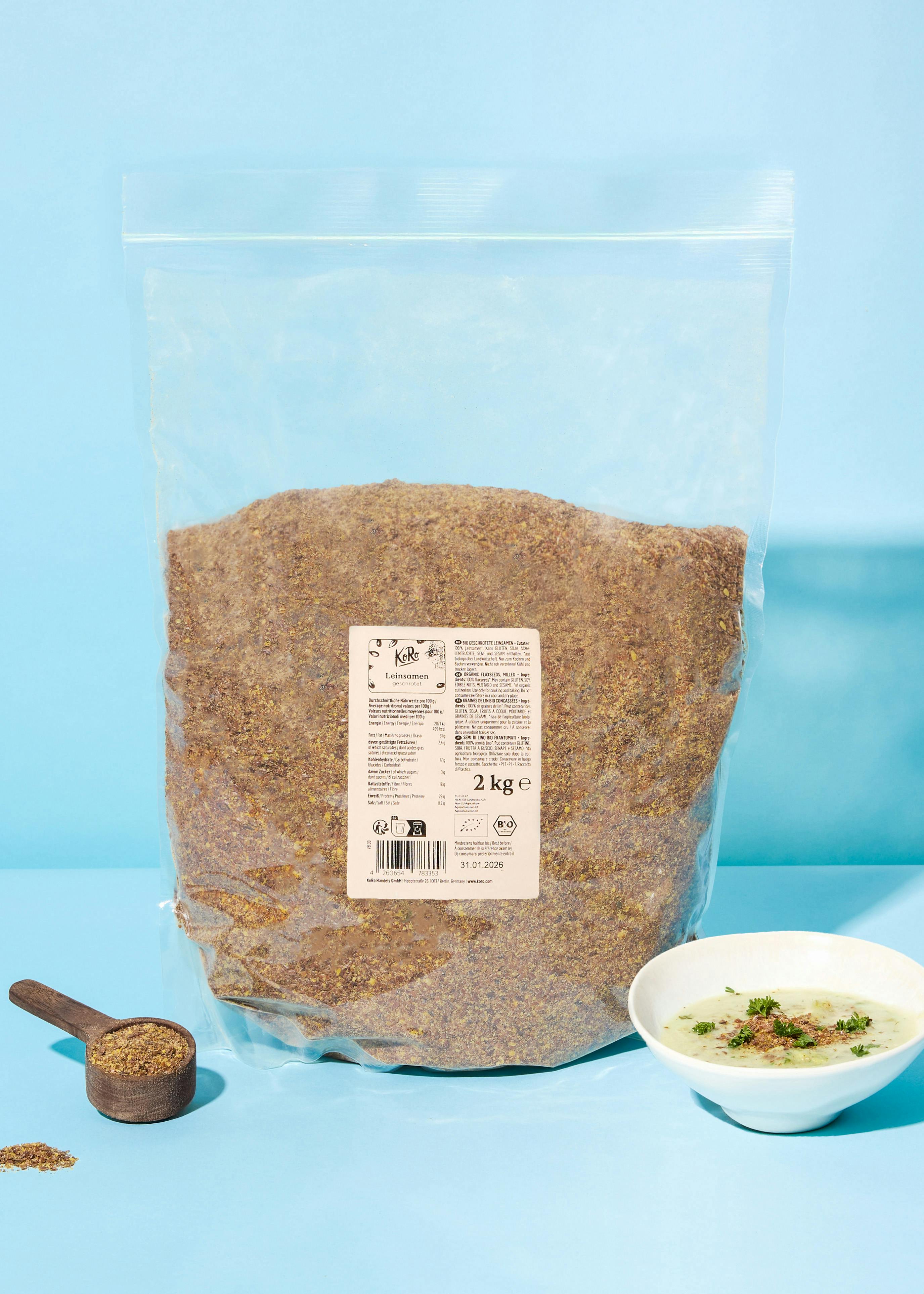 Geschrotete Bio Leinsamen 2 kg