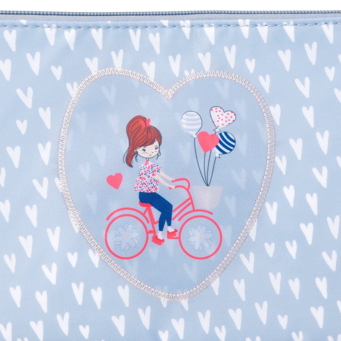Topolino Mädchen Kosmetiktasche mit Herz-Allover hellblau
