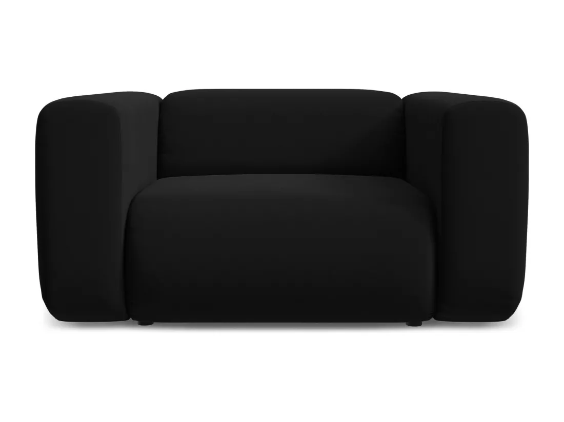 Fauteuil en velours - noir - EKAHI
