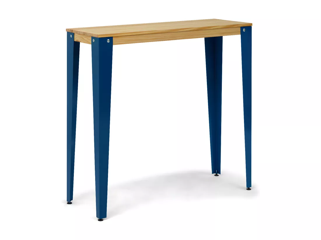 Table Mange debout Lunds 39x110x110cm Bleu-Naturel. Box Furniture