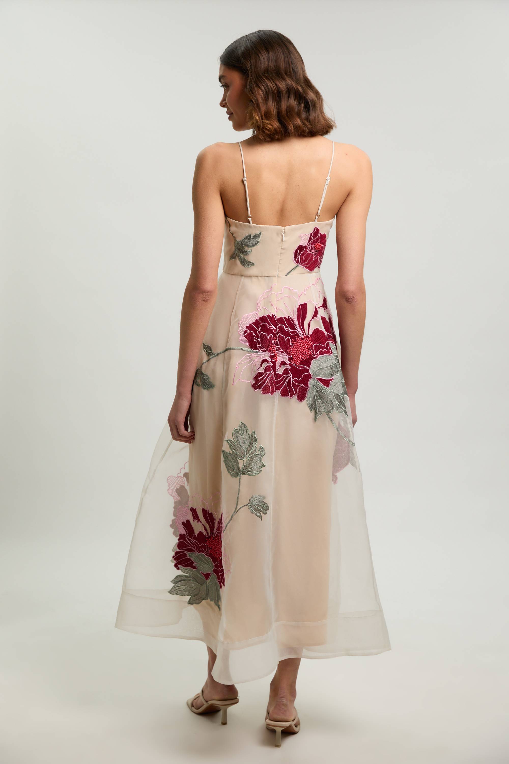 KarenMillen Robe Bustier En Organza À Broderie Florale