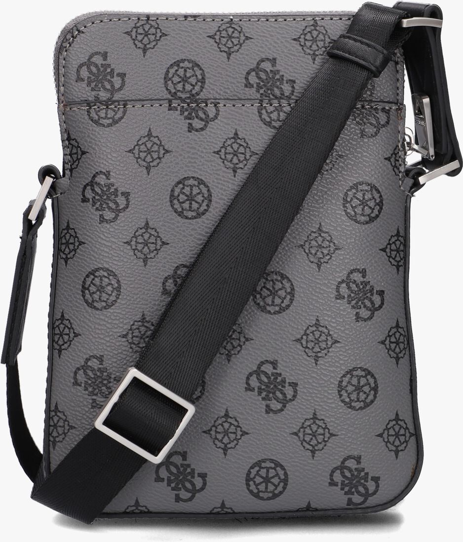 GUESS grijze guess schoudertas peony flat squared crossbody