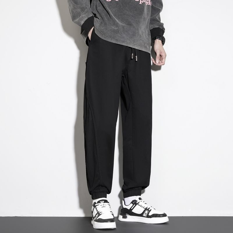 Hushgrain - Effen cropped harem-joggingbroek met trekkoord in de taille