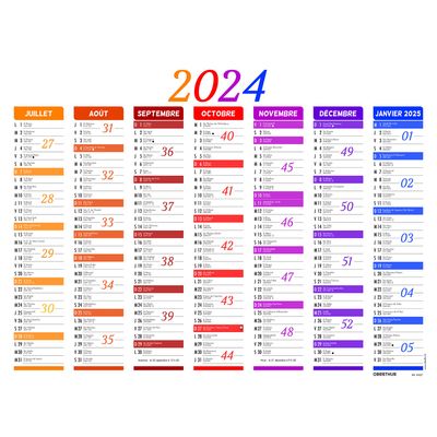 Calendrier Nuance - 7 mois par face - 40,5 x 55 cm - Oberthur