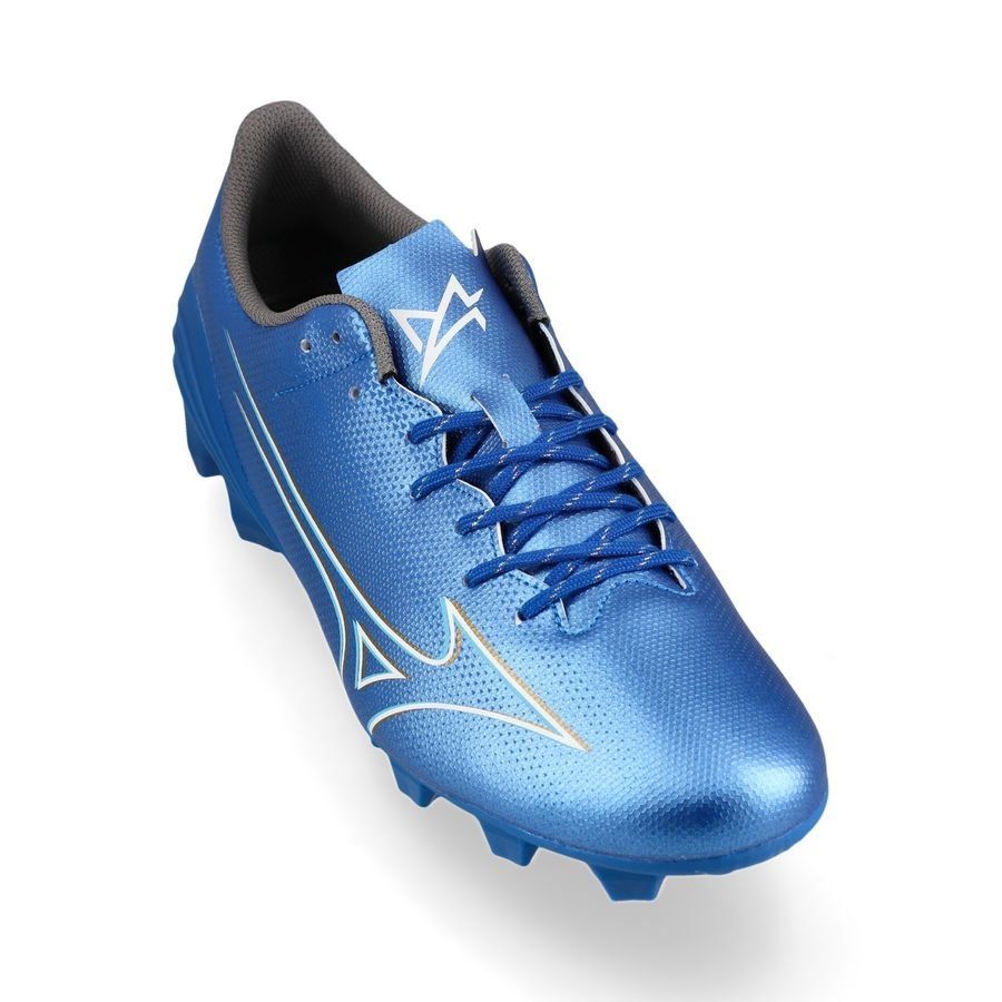 Mizuno Alpha Select FG/AG Mugen - Bleu/Blanc/Doré