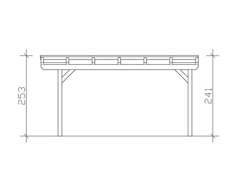 Konsta dubbele carport met aluminium dakpanelen inclusief H-ankers, 618x500 cm, walnoot afwerking