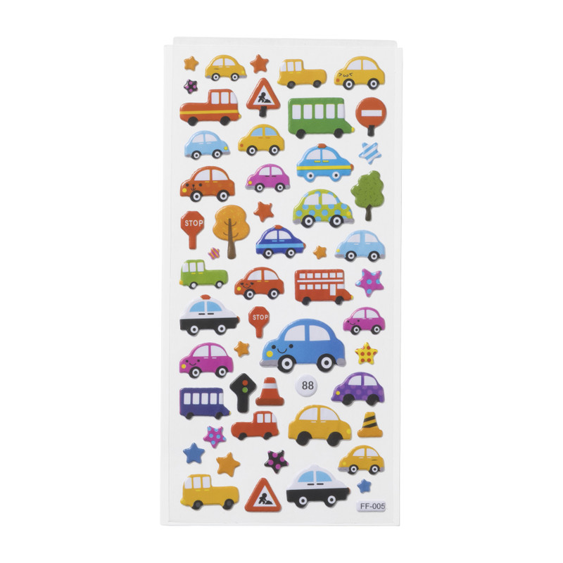 Stickervel auto's- set van 54 3D stickers
