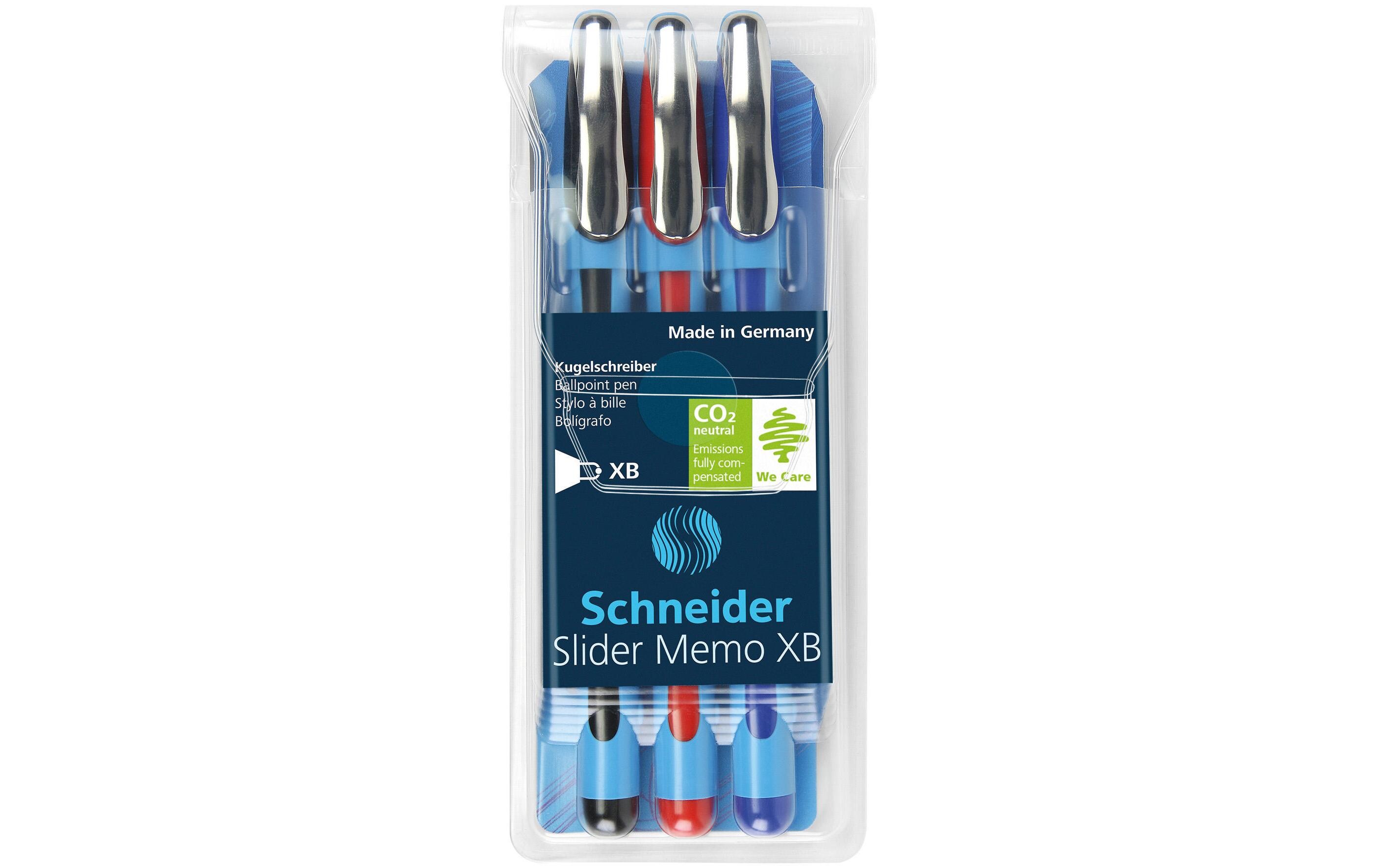 Kugelschreiber Slider Memo 3er SetKulis in verschiedenen Farben