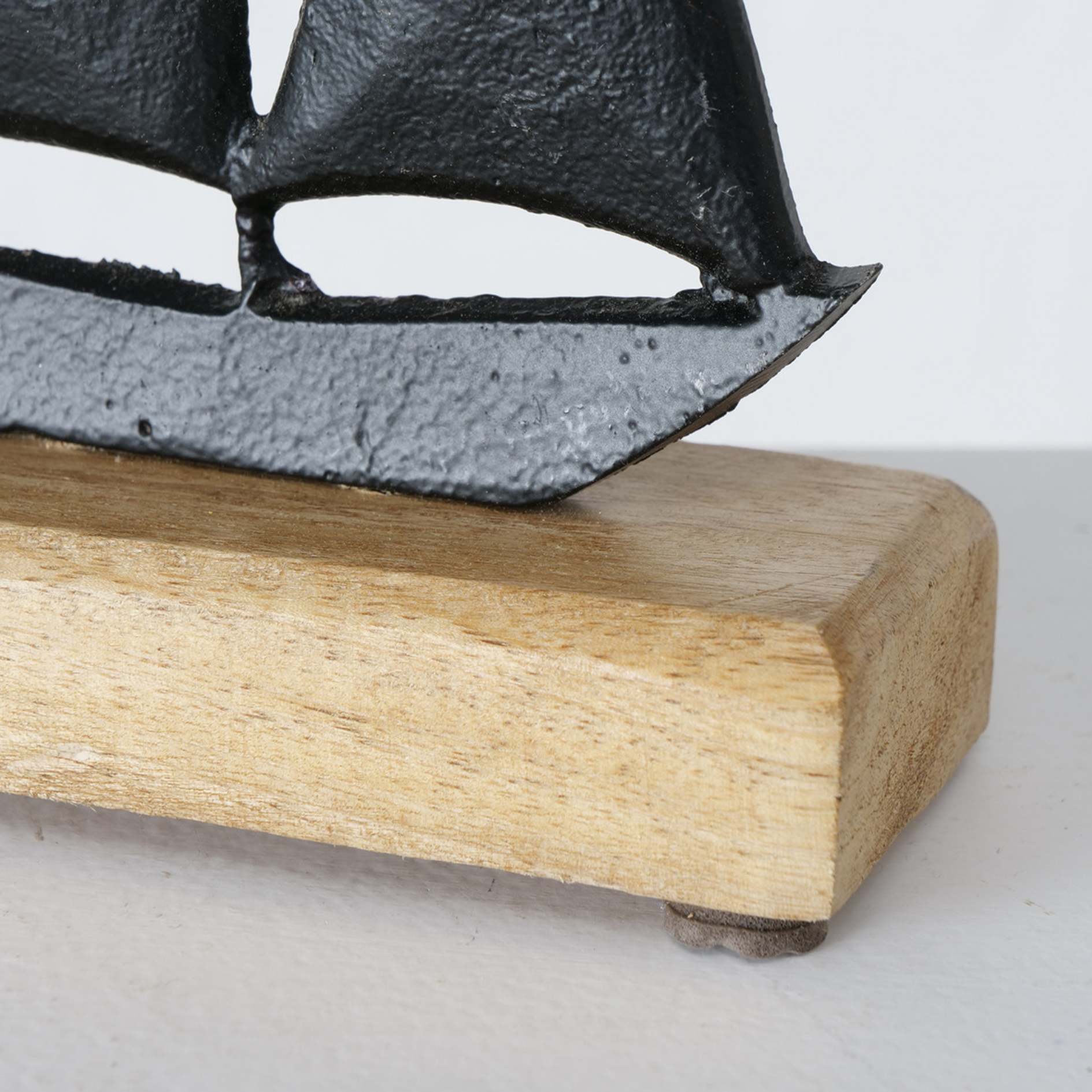 Dekoaufsteller Boot - natur-schwarz - 22 cm hoch