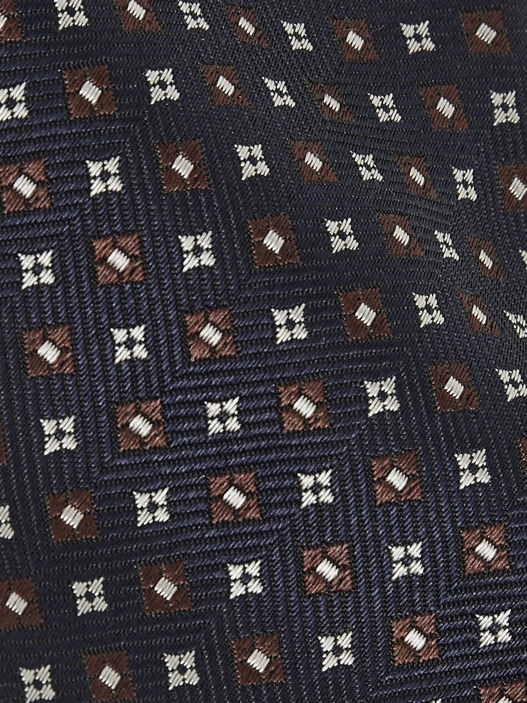 Marineblauw/tabakbruin - Reiss Pelosa Foulard Silk Blend Floral Print Tie