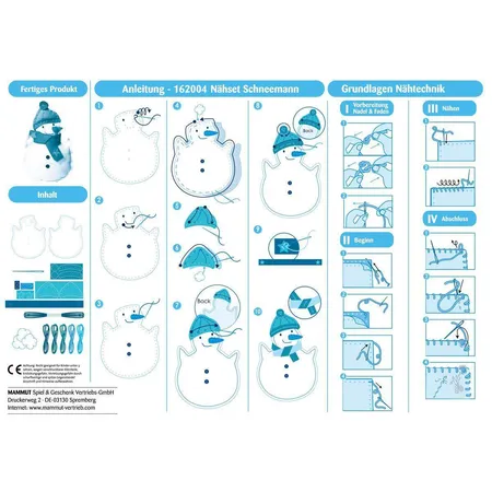 Mammut Nähset - Schneemann, Komplettset