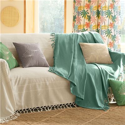Coussin brodé fleurs - BECQUET CRÉATION