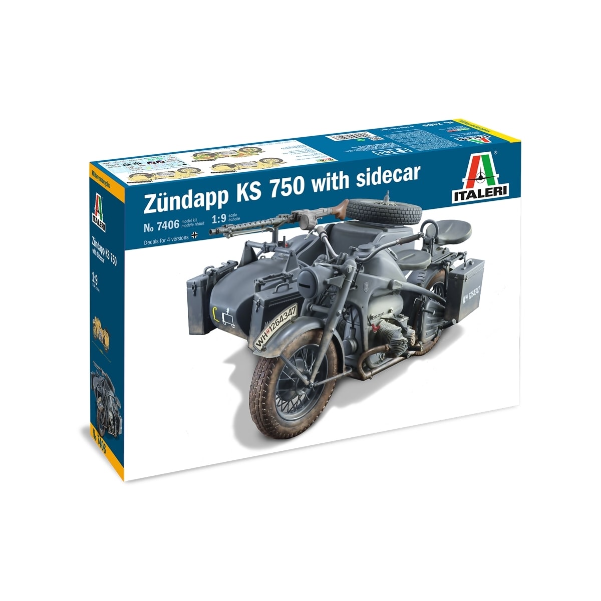 ITALERI 1:9 - Zundapp KS 750 w/Side Car