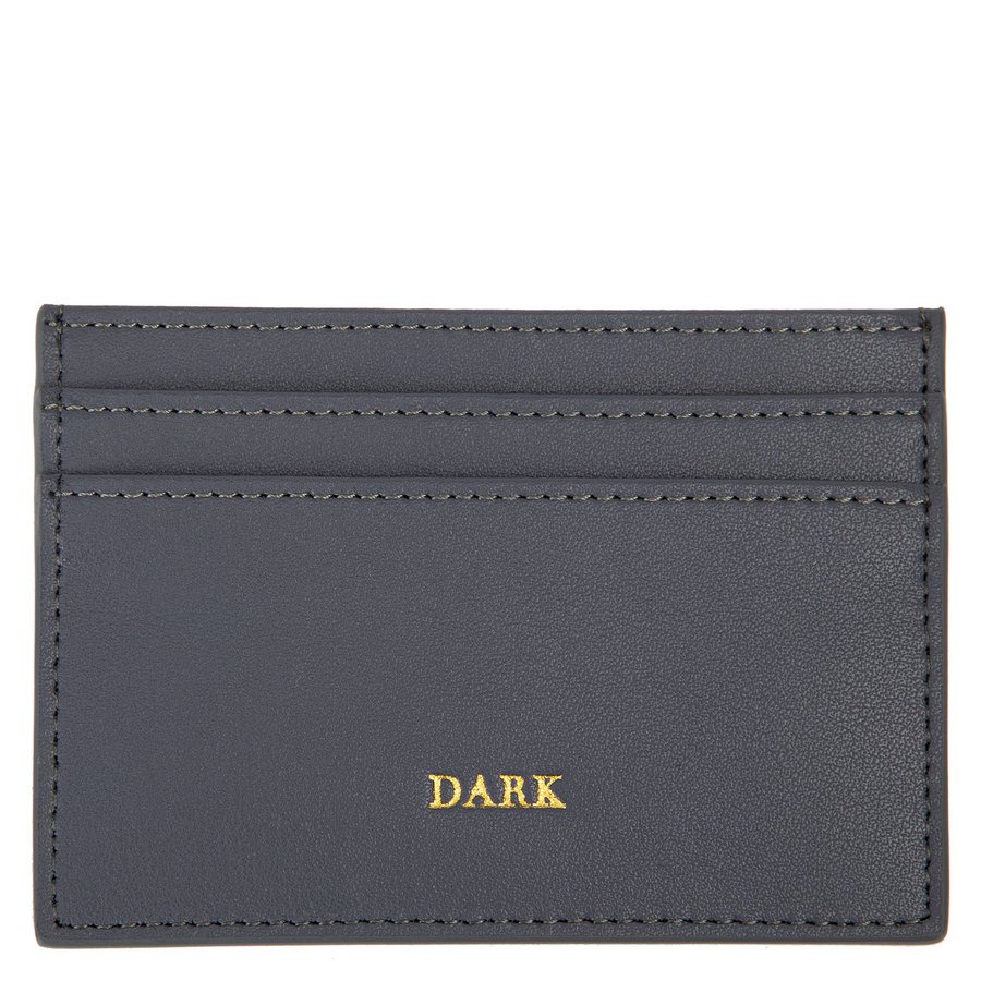 DARK Leather Card Holder Nappa Steel Blue