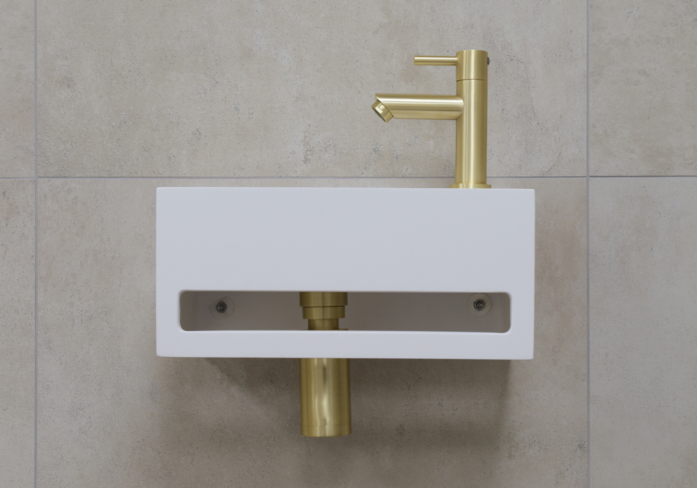 Saniclear fonteinset bali rechts met gouden kraan