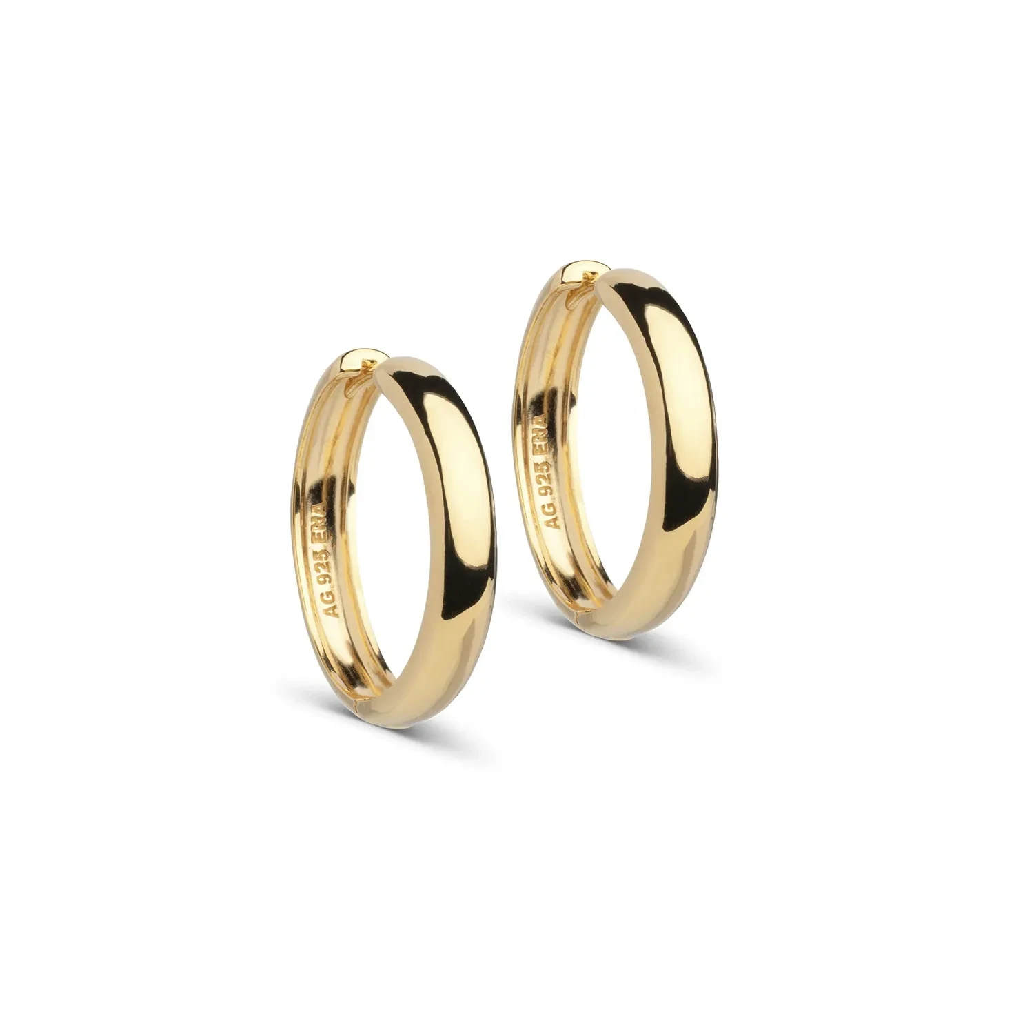 Enamel Classic Øreringe 18 kt. Forgyldt Sølv E371G
