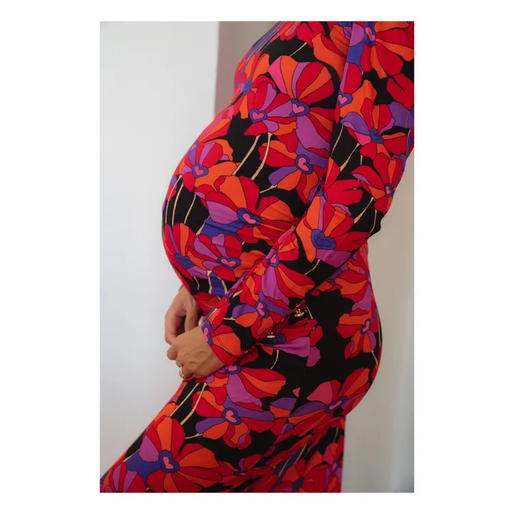 Paloma Collection Robe de Grossesse Thelma Flower | Rouge