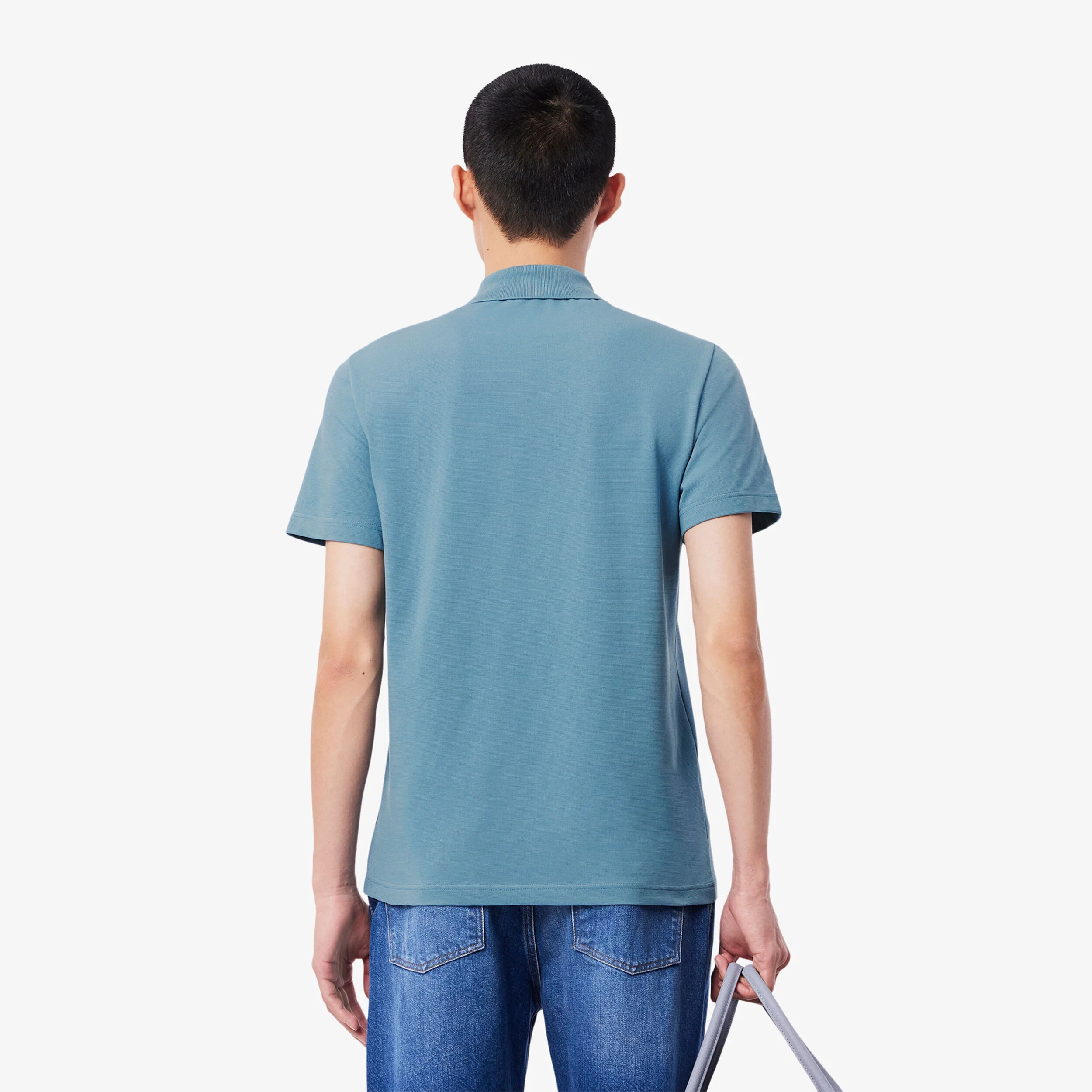 Lacoste Regular Fit Blend Knit Polo Hommes - Bleu Gris