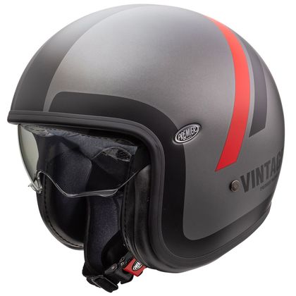 Casque Premier VINTAGE - DO MATT - Gris / Rouge