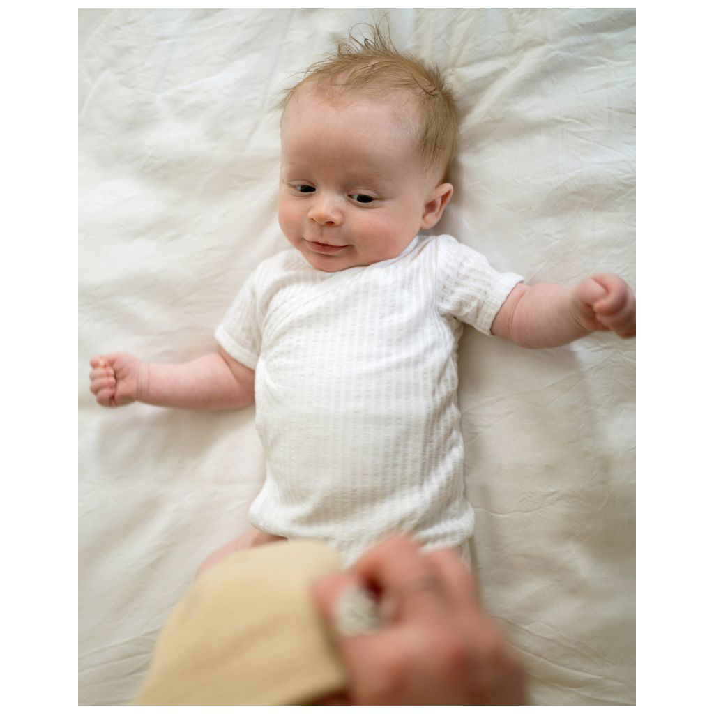 LodgerLodger   Baby Body Kurzarm Seersucker beige 56