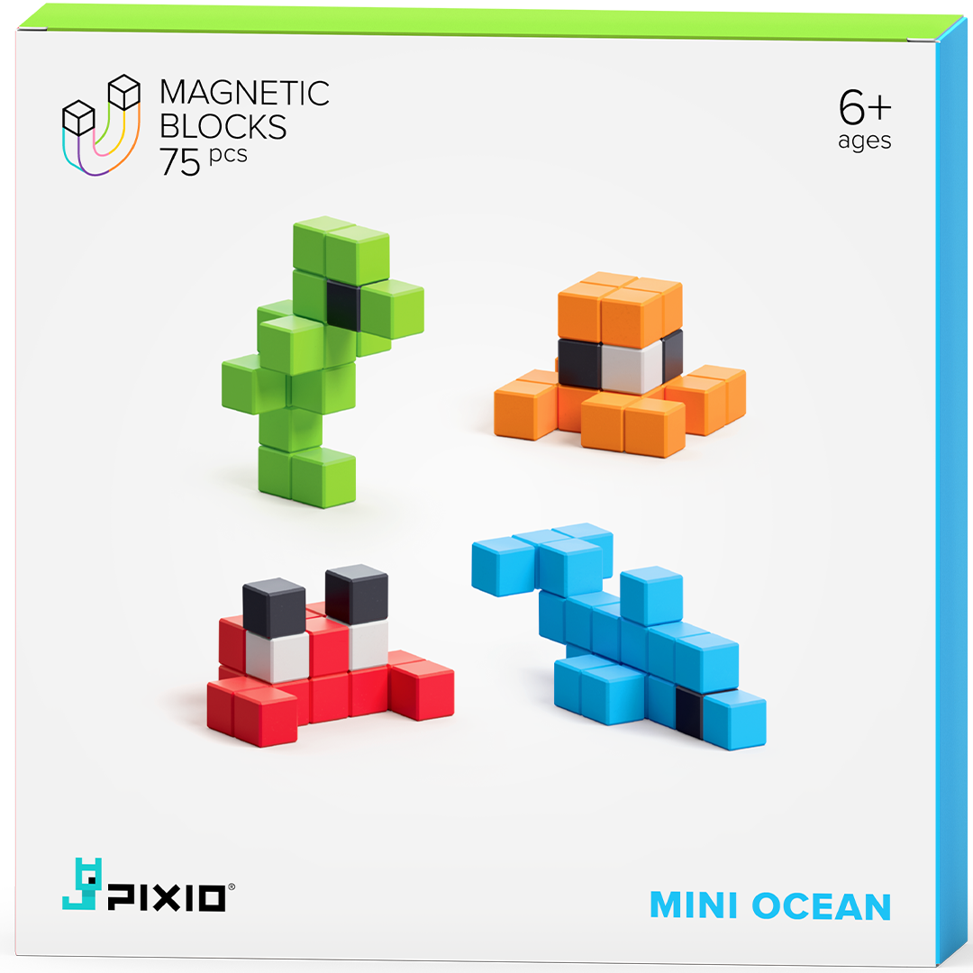 Pixio magnetische blokjes mini ocean - 75st