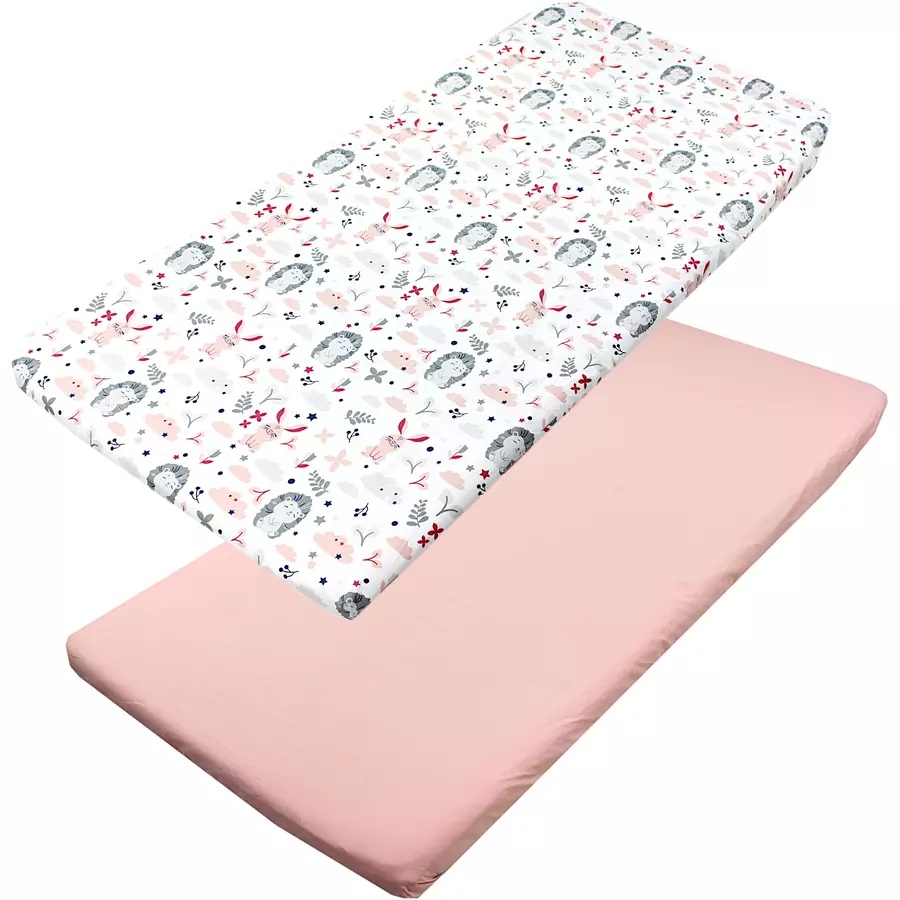 TupTam Baby Kinder Spannbettlaken 2er Pack rosaweiß