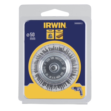 Irwin nylon borstel Ø45 mm voor (accu)boormachine. Voor hout. Fijn.