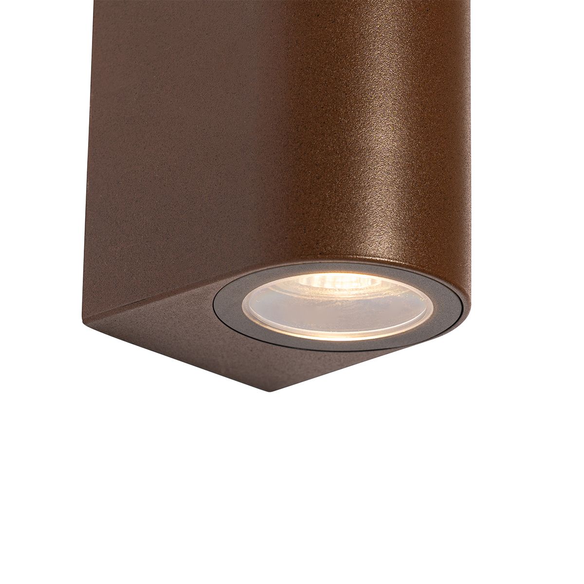 Buiten wandlamp roestbruin kunststof ovaal 2-lichts - Baleno