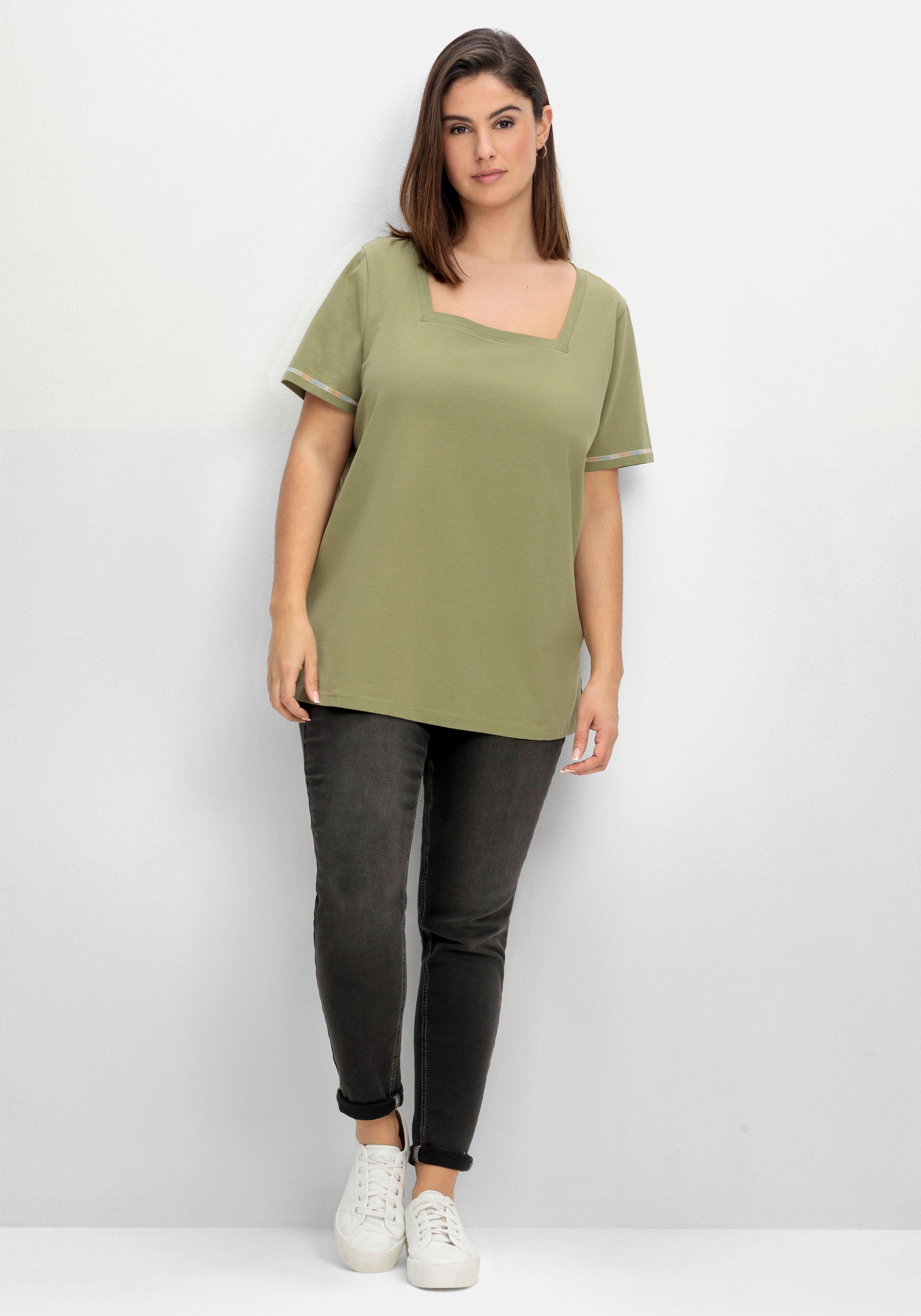 Shirt mit Karreeausschnitt