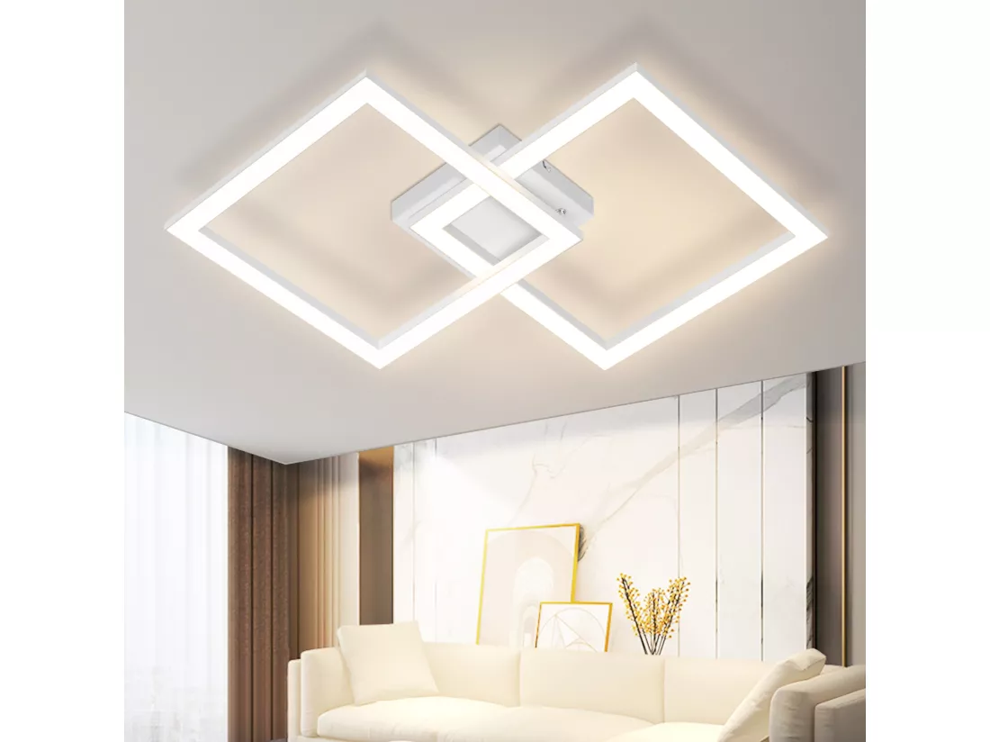 NETTLIFE Plafonnier LED blanc moderne 24W 3000K
