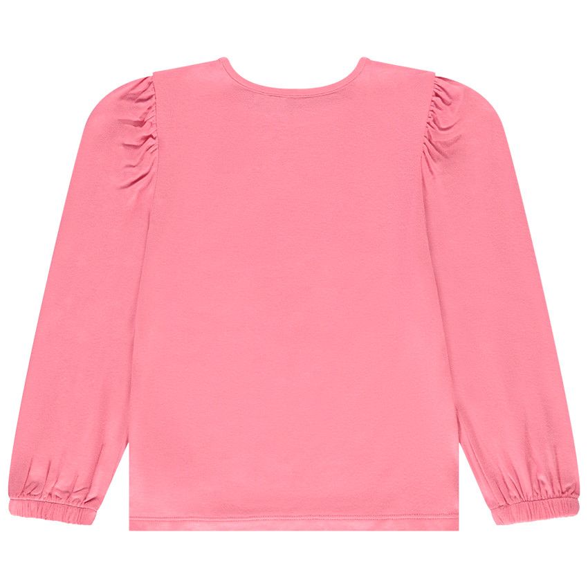 T-shirt manches longues print fantaisie et sequins pour fille - Multicolore