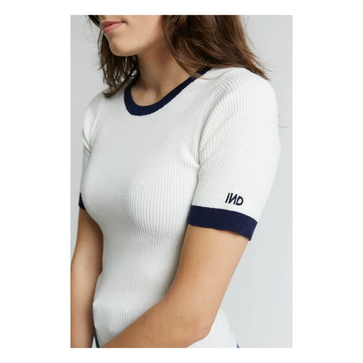 Indee T-shirt Pekin Maille Côtelée  | Blanc