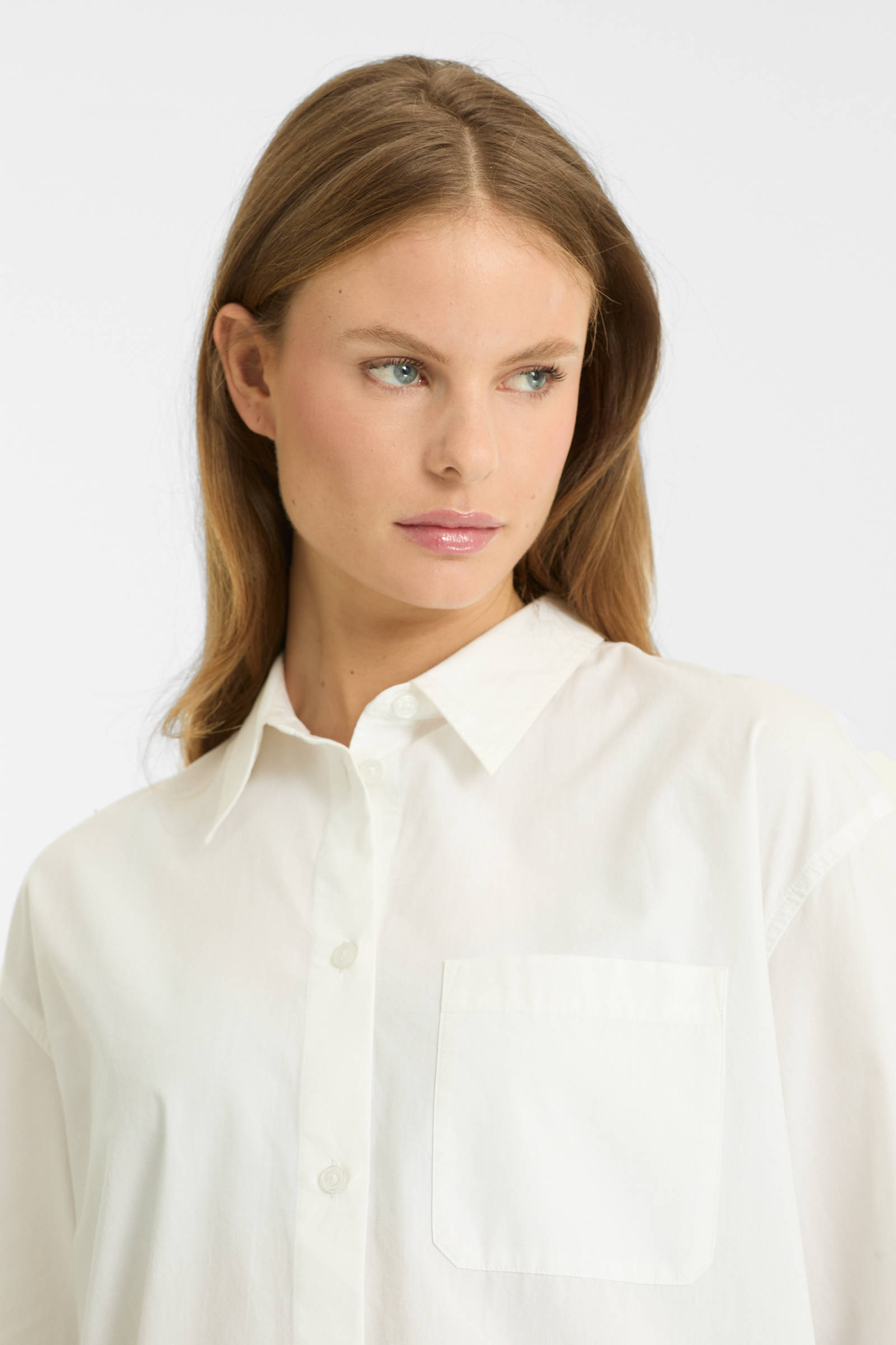 anytime oversized poplin blouse wit