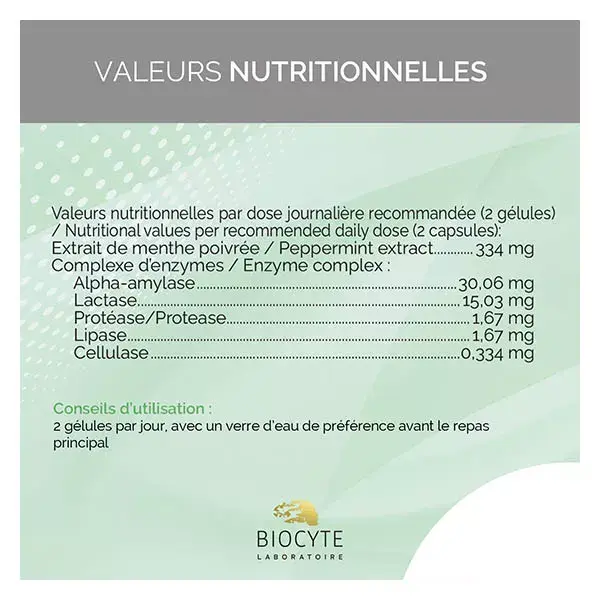 Biocyte 5 Enzimas Digestivas para uma Boa Digestão 60 Cápsulas