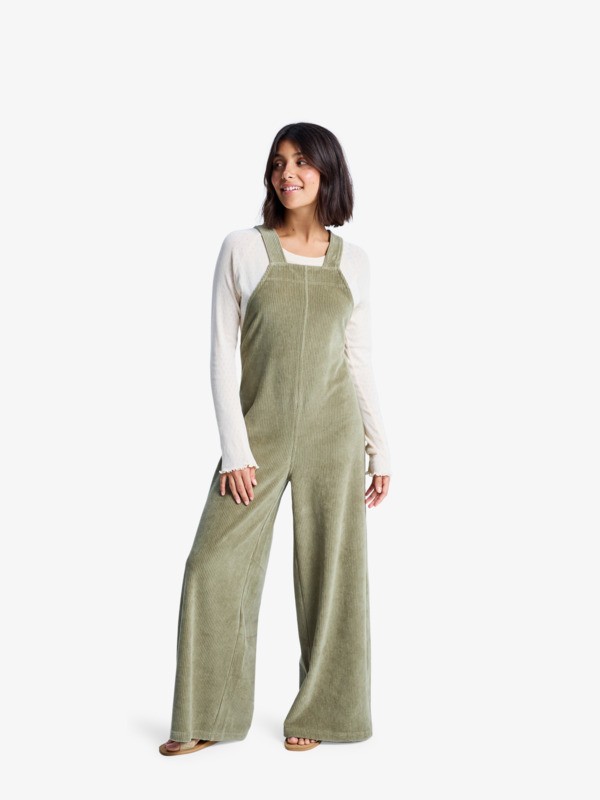 Best Daze Salopette en velours Vert Femme