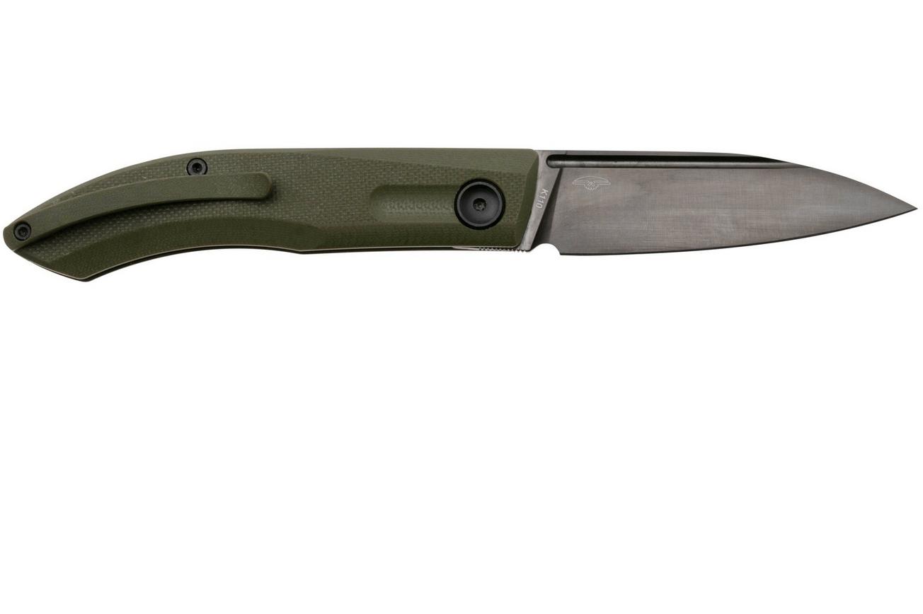 Real Steel Stella Lux 7041Z3, Black DLC K110, OD Green G10 zakmes, Poltergeist design