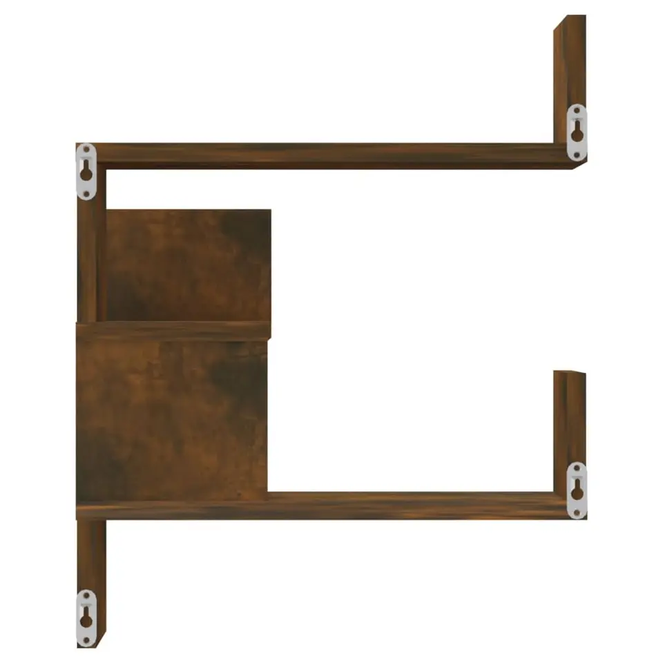 vidaXL - Wandhoekschap - Bruin - Bewerkt hout - 2 stuks
