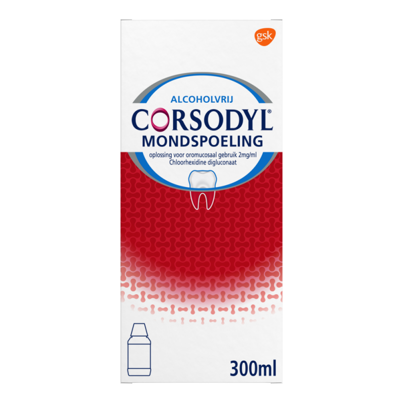 Corsodyl Mondspoeling Voor Kortdurende Toepassing Bij Tandvleesontsteking 300 ML