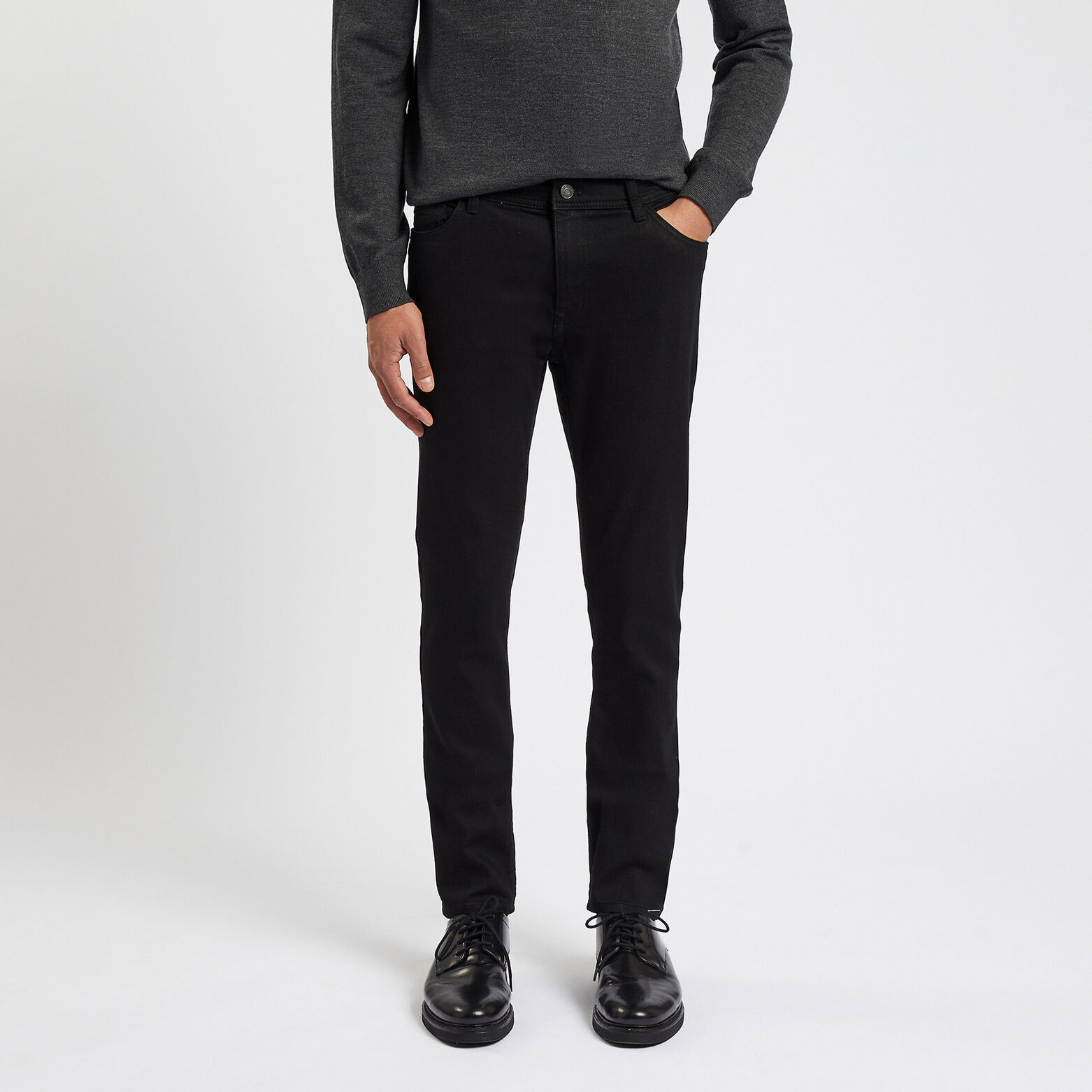 Jean skinny en coton et polyester recyclés Noir