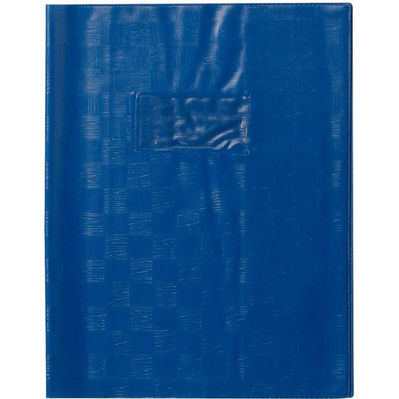 Protège-cahiers grain madras avec rabats marque-pages PVC 22/100ème 17x22 cm
