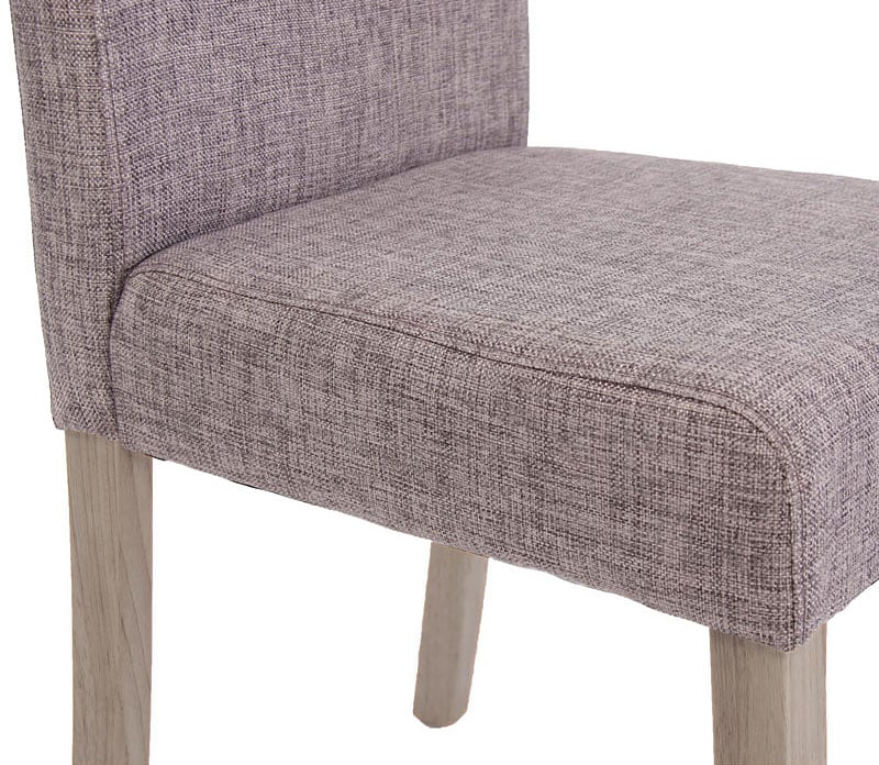 6er-Set Esszimmerstuhl Littau, Stuhl Küchenstuhl ~ Textil, grau, Beine Struktur - Eiche