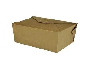 Takeaway æske 1600 ml 195x140x63 mm FSC-Mærket Karton med biocoating Brun,4 pk x 50 stk/krt