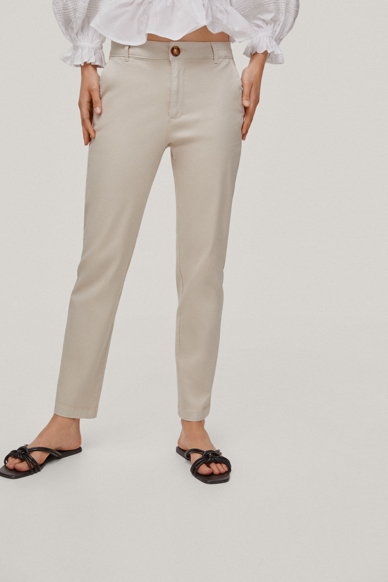 Calça slim fit - Bege