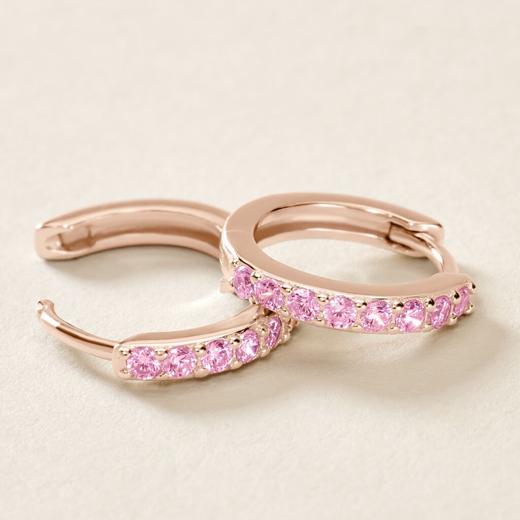 Créoles Rio Argent Rose Oxyde De Zirconium