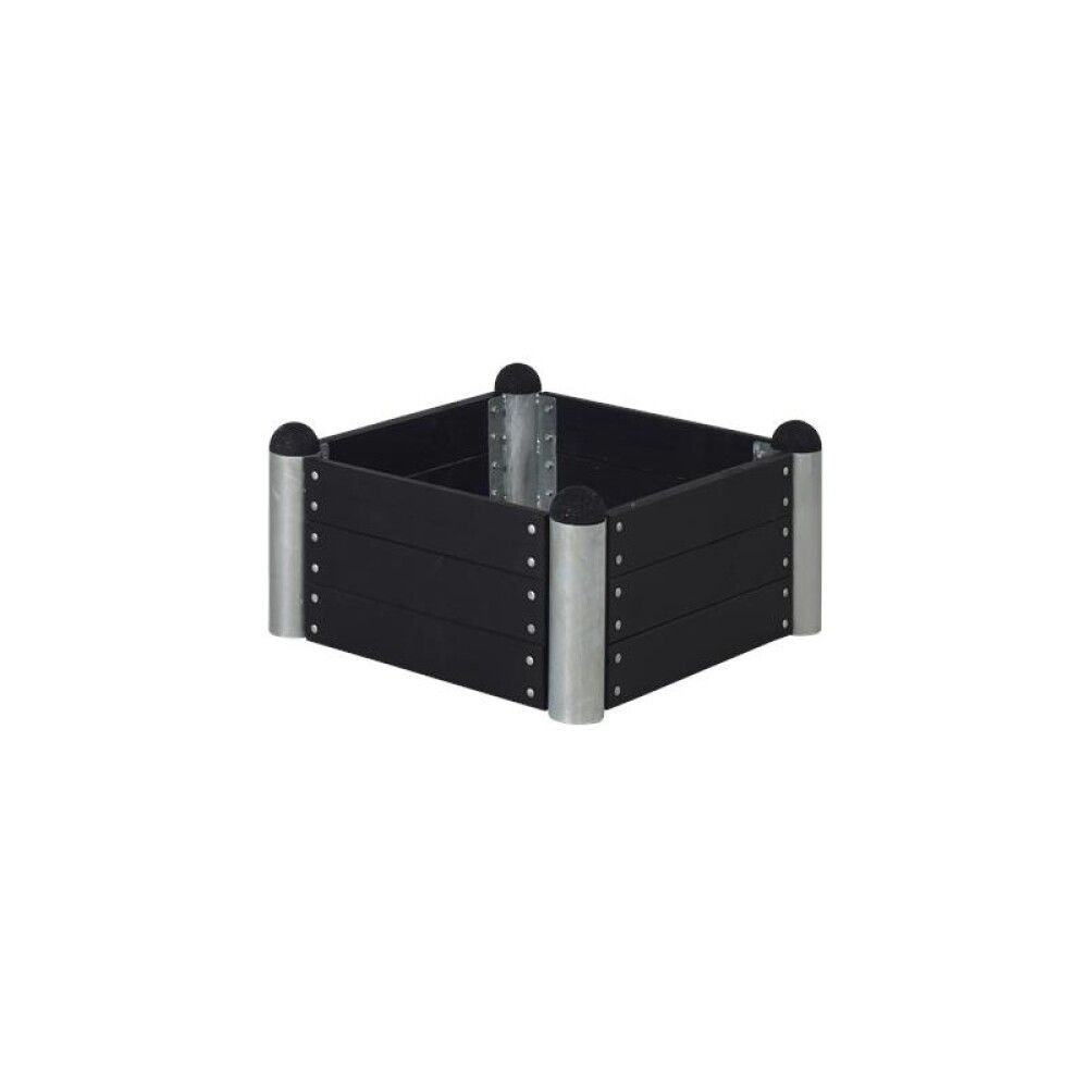 PLANTEKASSE PLUS PIPE SVART 80X80X36 CM