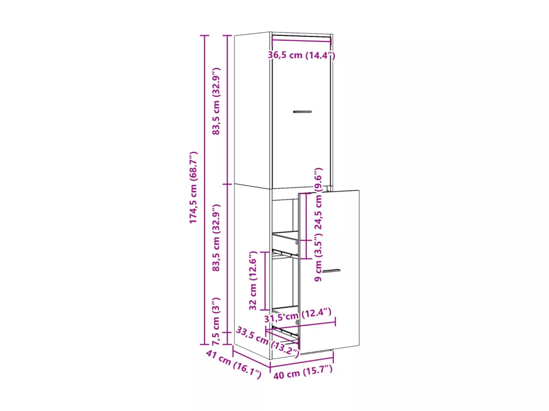 Armoire d'apothicaire chêne artisanal bois d'ingénierie
